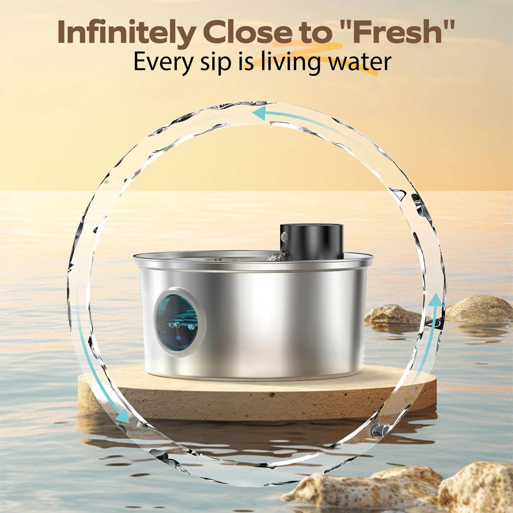 AquaFlow Smart Pet Fountain Stainless Steel